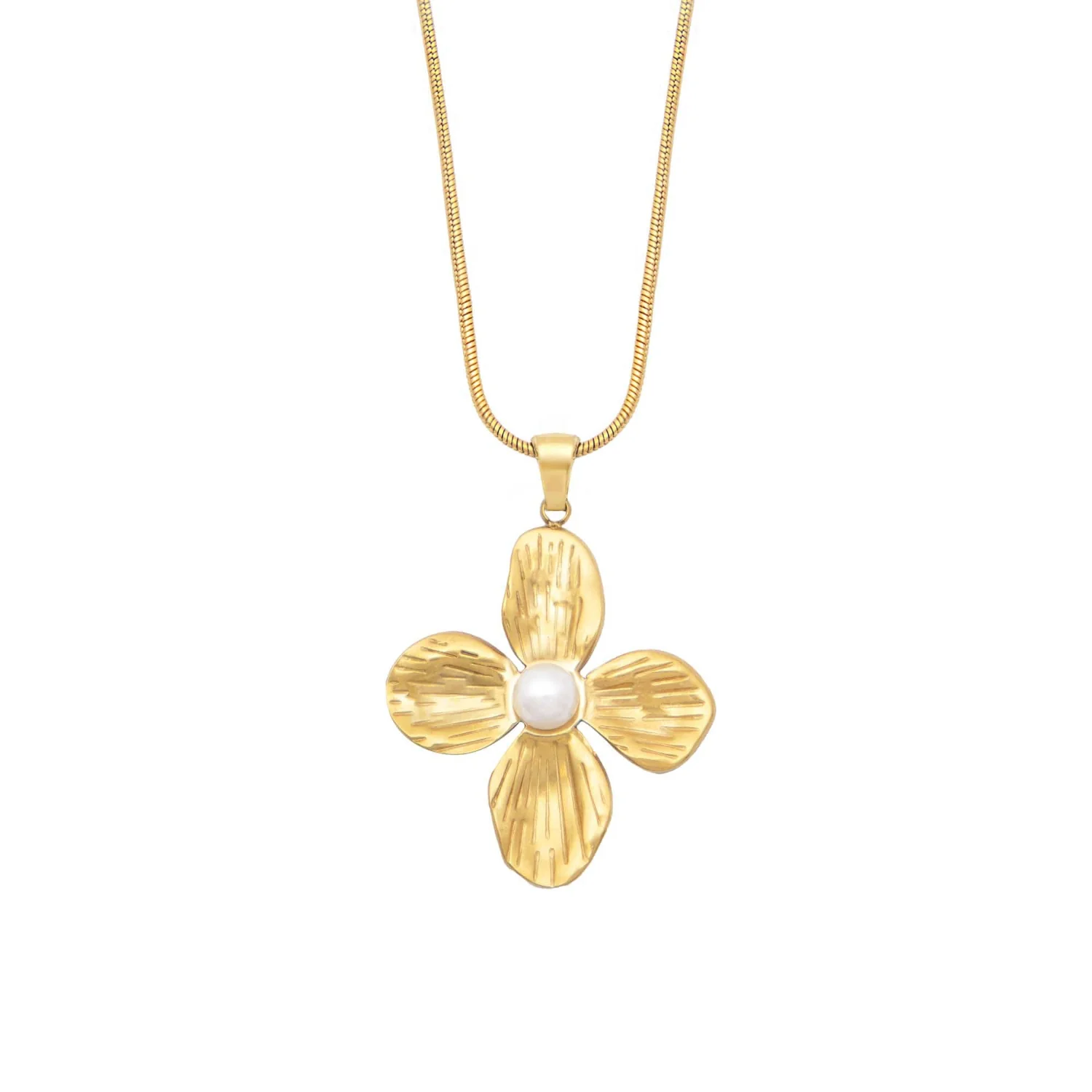 Aurelie Flower Pearl Necklace