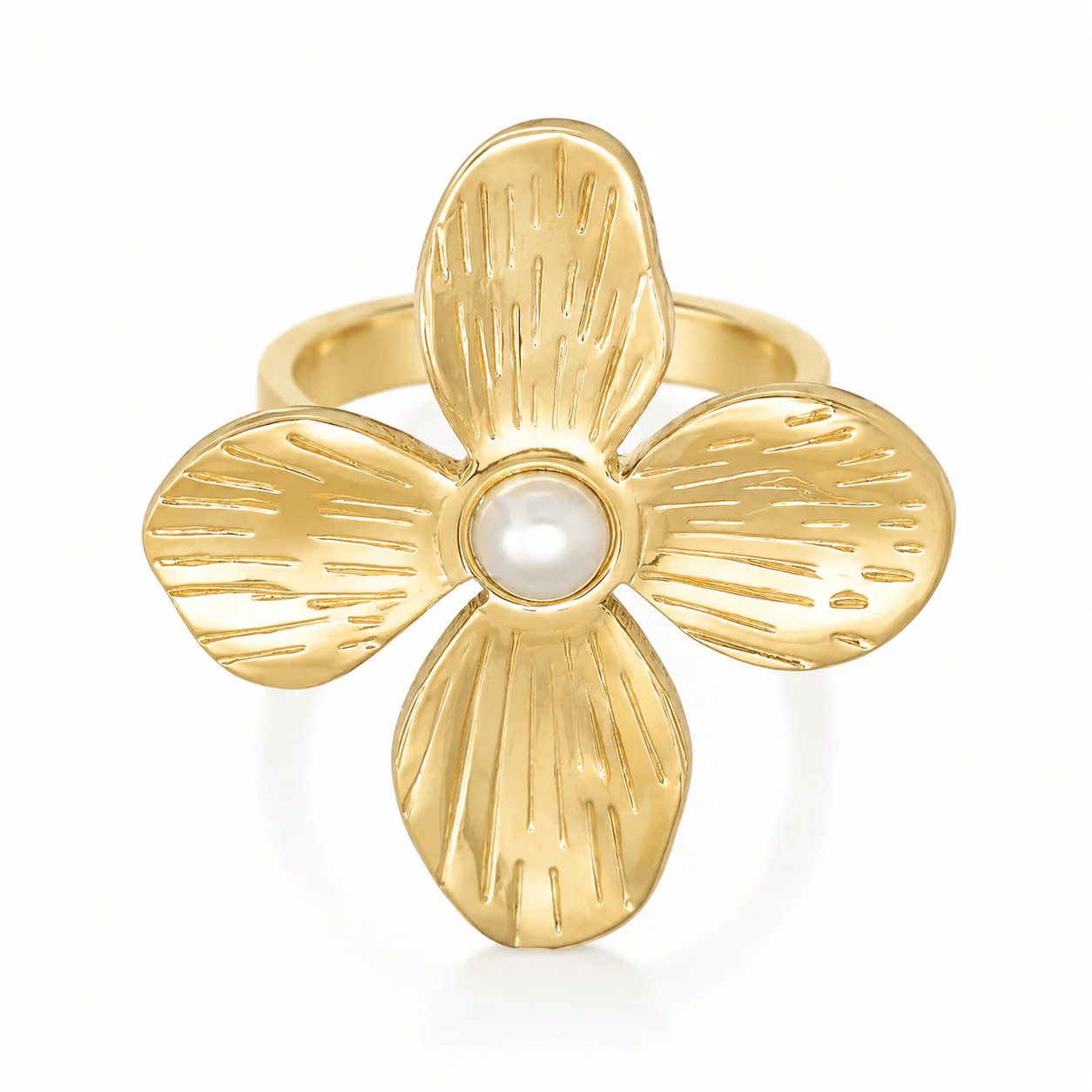 Aurelie Flower Pearl Ring
