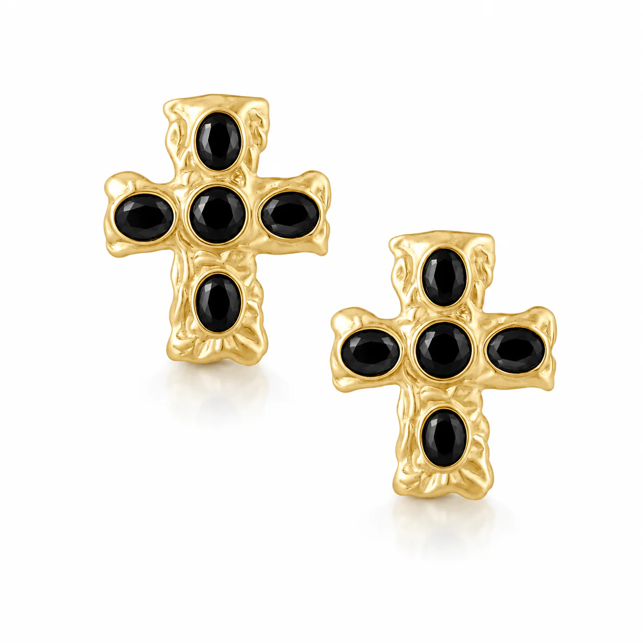 Sable Cross Stud Earrings