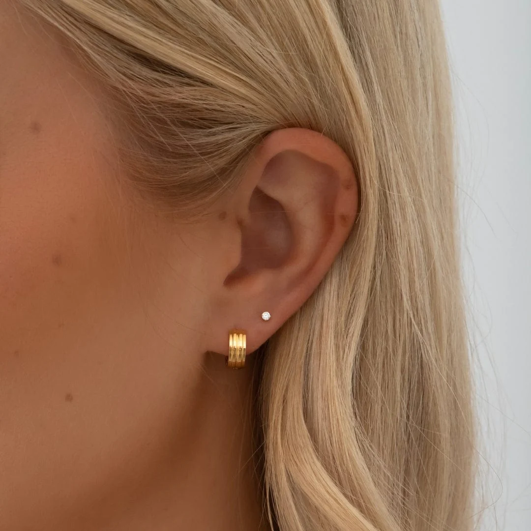 Emery Huggie Hoop Earrings - Image 2
