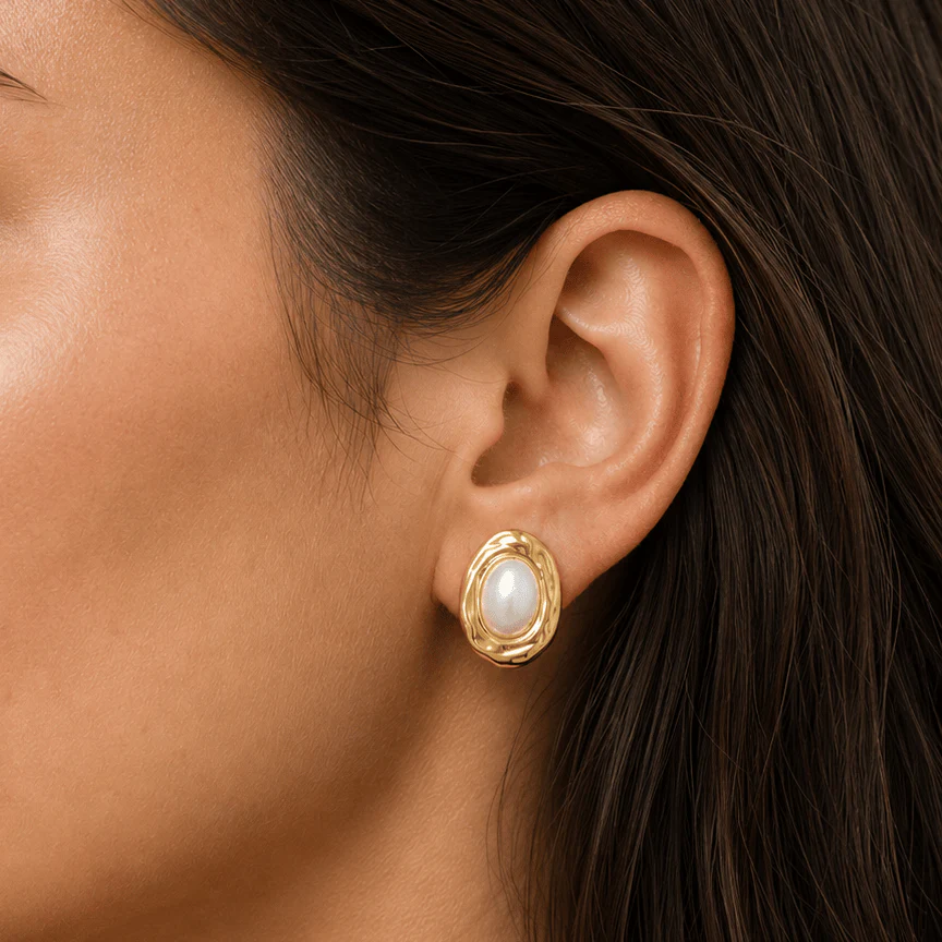 Lettie Pearl Stud Earrings - Image 2