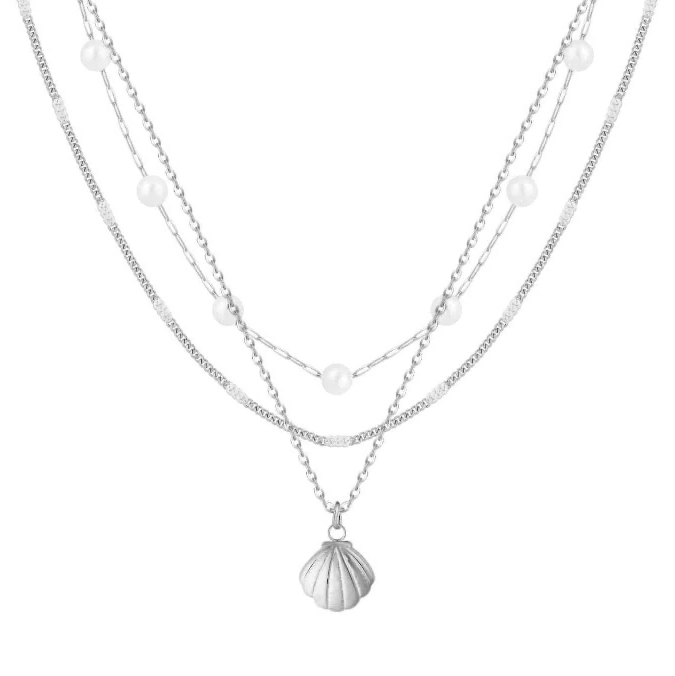 Oasis Pearl Shell Layered Necklace - Image 11
