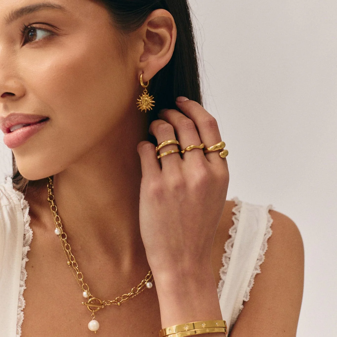 Ray Of Sunshine Hoop Earrings - Image 3