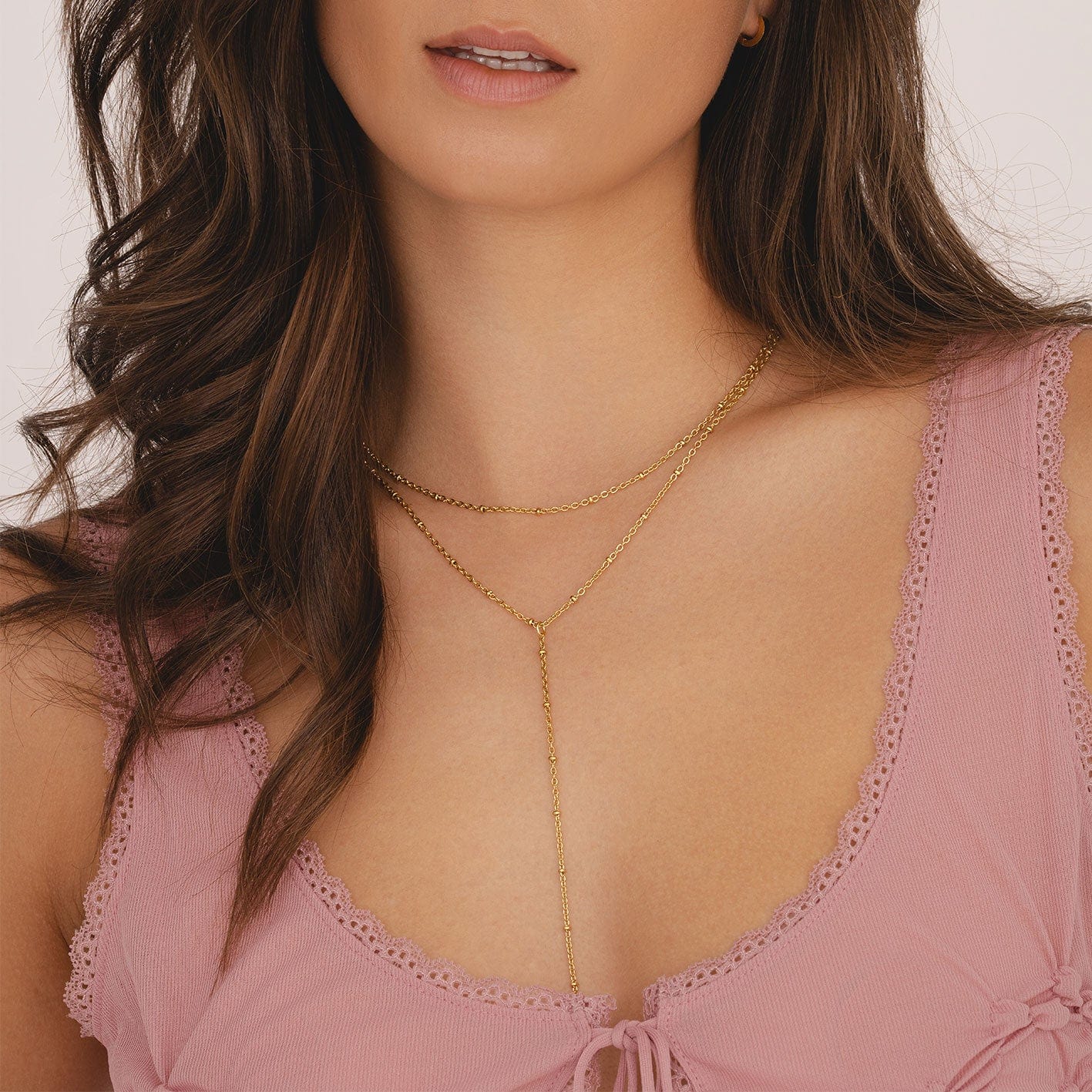 Robyn Layered Lariat Necklace - Image 2